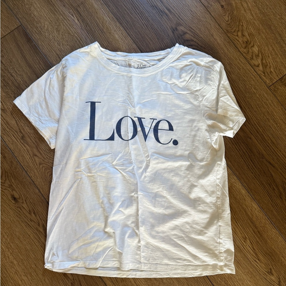 J. Crew White Short Sleeve “Love” Tee